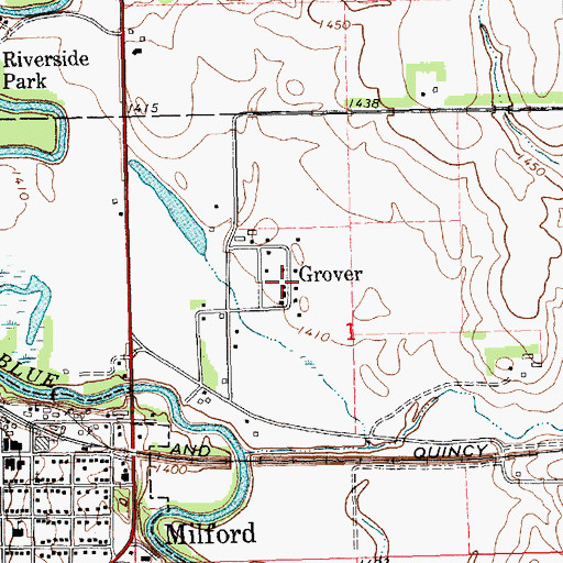 Topographic Map of Grover, NE