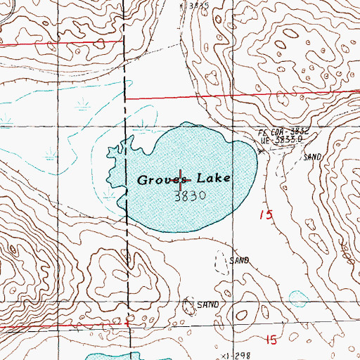 Topographic Map of Groves Lake, NE