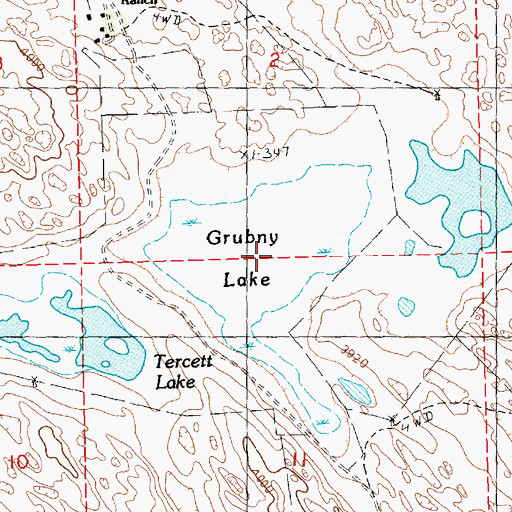 Topographic Map of Grubny Lake, NE