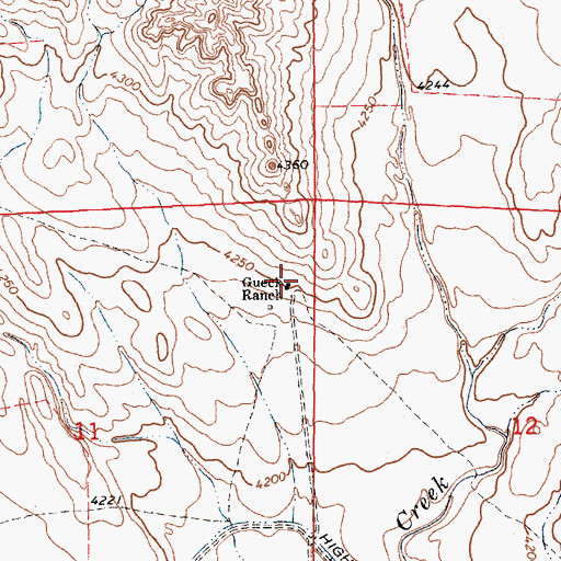 Topographic Map of Gueck Ranch, NE