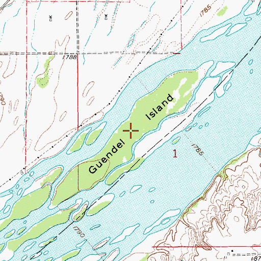 Topographic Map of Guendel Island, NE