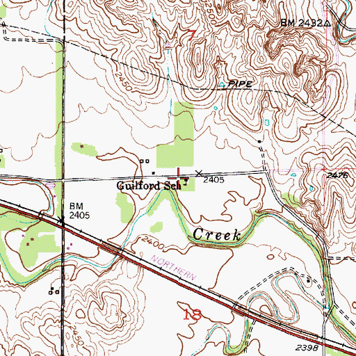 Topographic Map of Guilford School (historical), NE