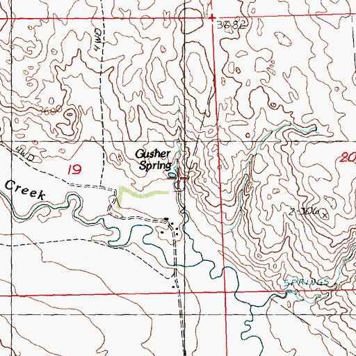 Topographic Map of Gusher Spring, NE