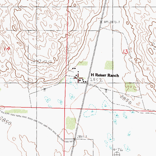 Topographic Map of H Reiser Ranch, NE