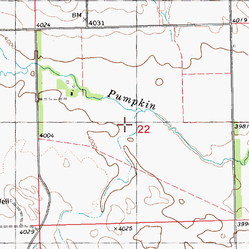 Topographic Map of Hackberry Creek, NE