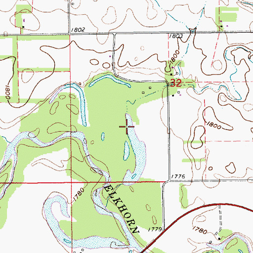 Topographic Map of Hackberry Creek, NE