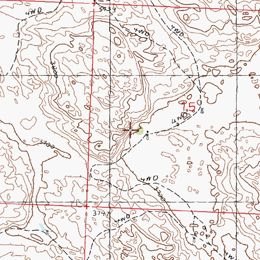 Topographic Map of Hall Ranch, NE