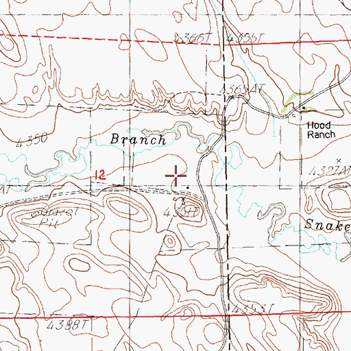Topographic Map of Hall Ranch, NE