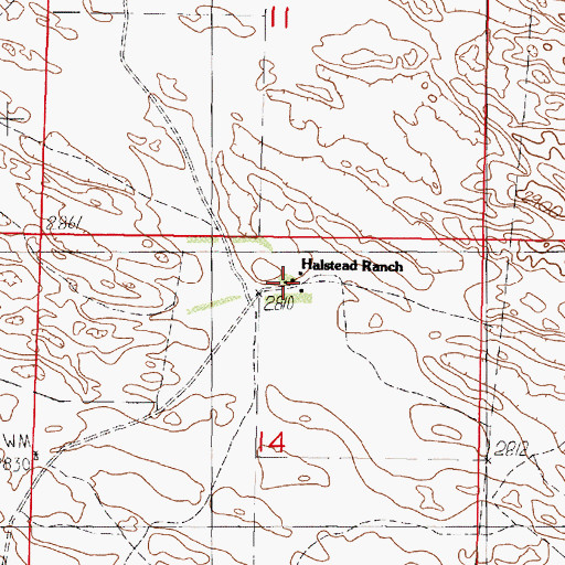Topographic Map of Halstead Ranch, NE