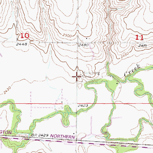 Topographic Map of Hamburg Cemetery, NE