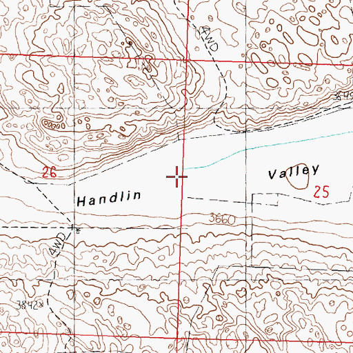 Topographic Map of Handlin Valley, NE