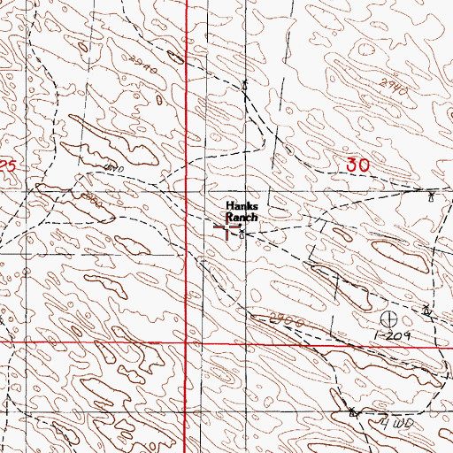 Topographic Map of Hanks Ranch, NE