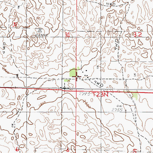 Topographic Map of Hanna Ranch, NE