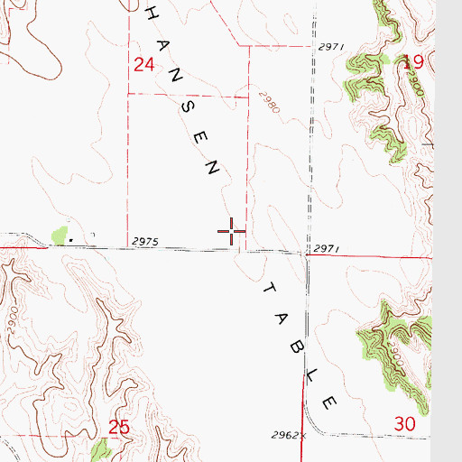 Topographic Map of Hansen Table, NE