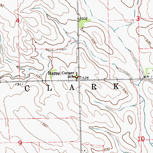 Topographic Map of Happy Corner School, NE