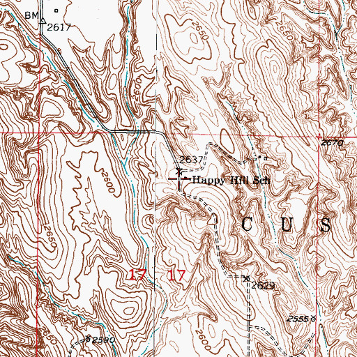 Topographic Map of Happy Hill School (historical), NE