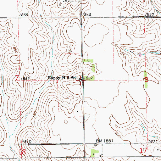 Topographic Map of Happy Hill School, NE