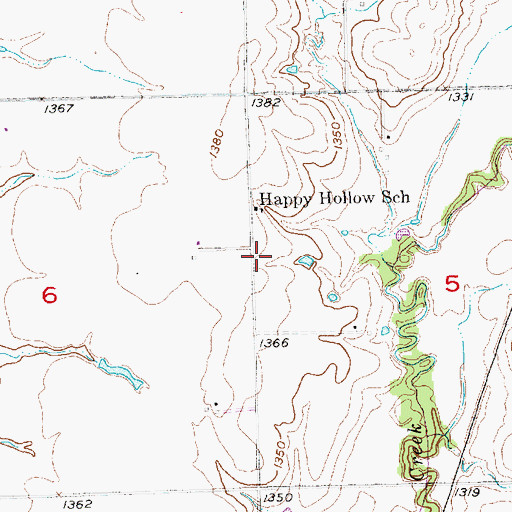 Topographic Map of Happy Hollow School (historical), NE