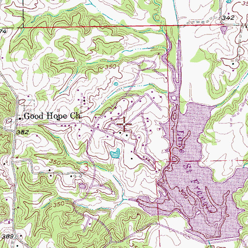Topographic Map of Meadow Cliff, AR