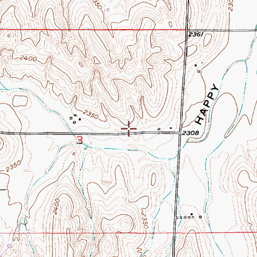 Topographic Map of Happy Hollow School (historical), NE