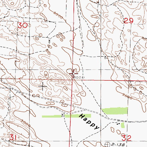 Topographic Map of Happy Hollow School, NE