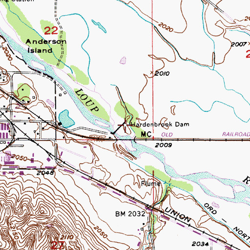 Topographic Map of Hardenbrook Dam, NE