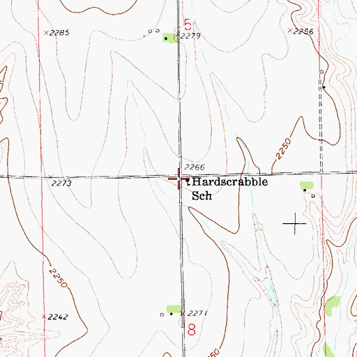 Topographic Map of Hardscrabble School, NE