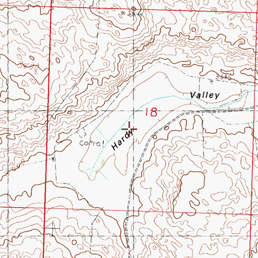 Topographic Map of Hardy Valley, NE