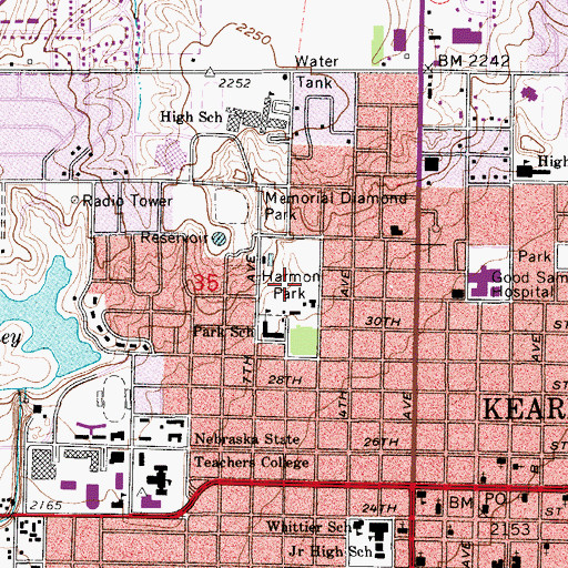 Topographic Map of Harmon Park, NE