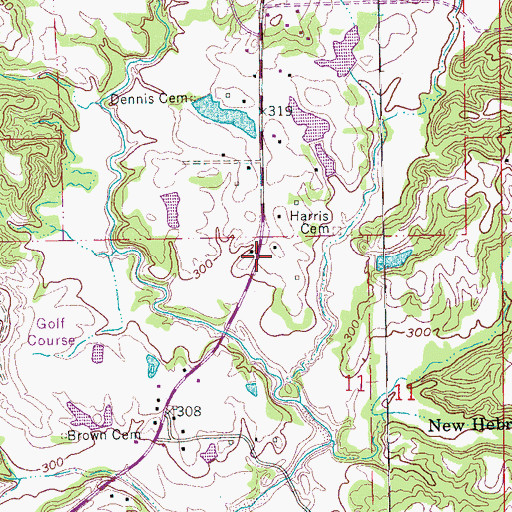 Topographic Map of Harris, AR