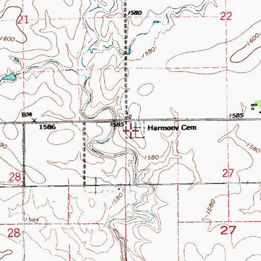 Topographic Map of Harmony Cemetery, NE