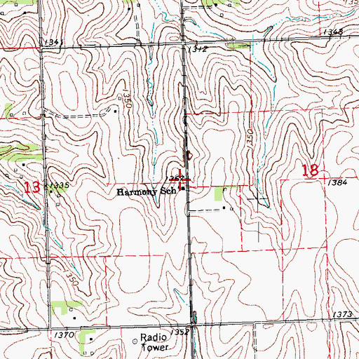 Topographic Map of Harmony School, NE