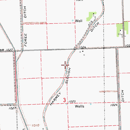 Topographic Map of Harney Slough Ditch, NE