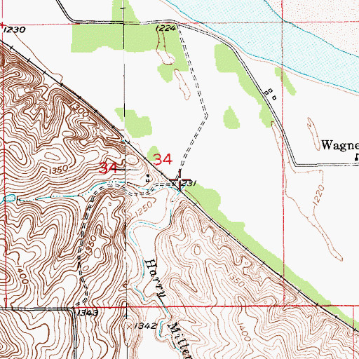 Topographic Map of Harry Miller Creek, NE
