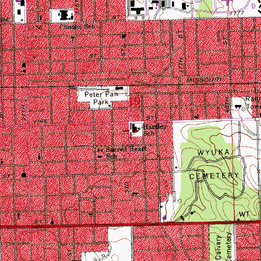 Topographic Map of Hartley Elementary School, NE