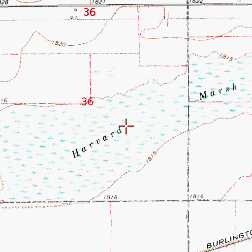 Topographic Map of Harvard Marsh, NE