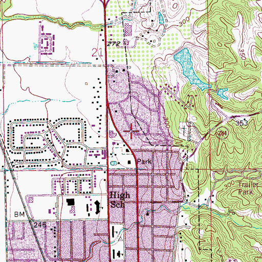 Topographic Map of Mount Vernon (historical), AR