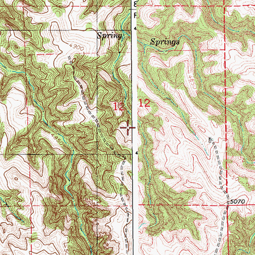 Topographic Map of Hat Creek Breaks, WY