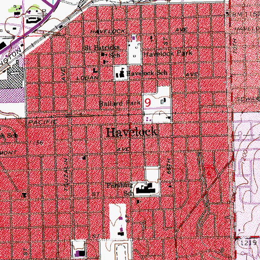 Topographic Map of Havelock, NE