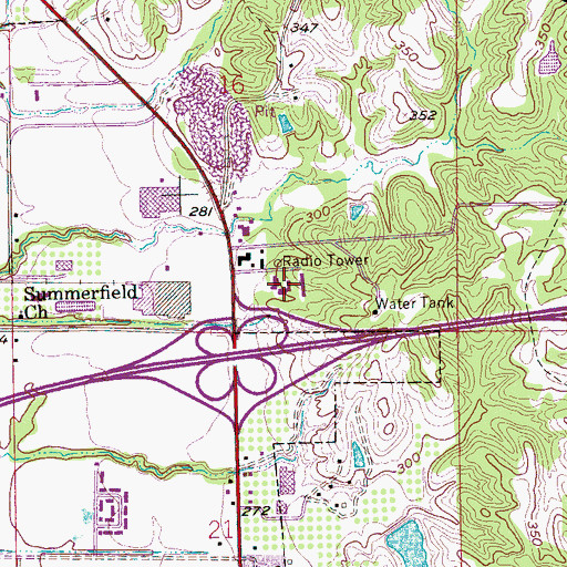 Topographic Map of Valli Vista Shopping Center, AR