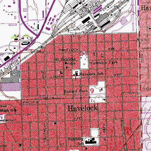 Topographic Map of Havelock School, NE