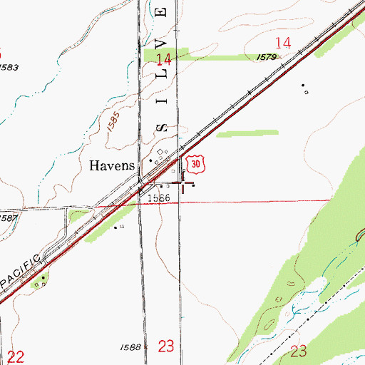 Topographic Map of Havens, NE
