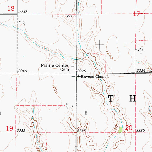 Topographic Map of Havens Chapel, NE