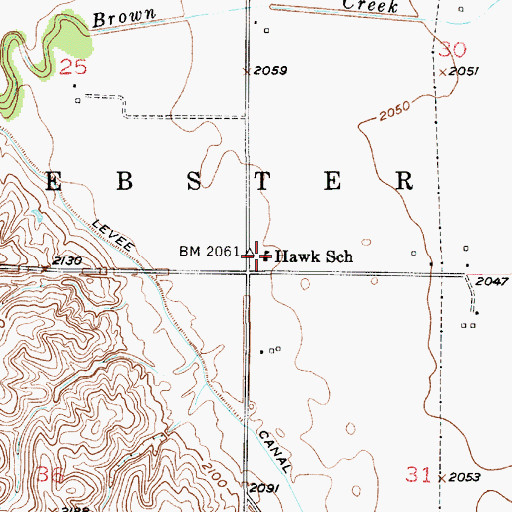 Topographic Map of Hawk School (historical), NE