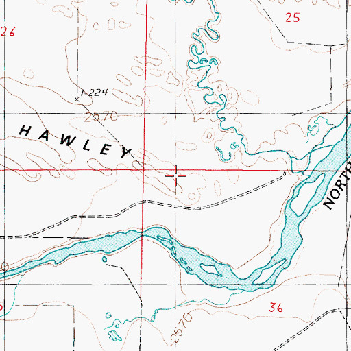 Topographic Map of Hawley Flats, NE