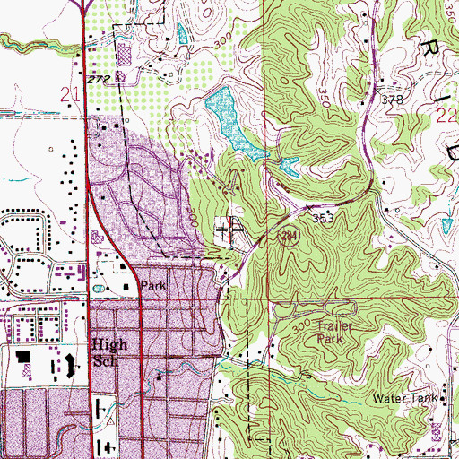 Topographic Map of Mount Vernon Cemetery, AR