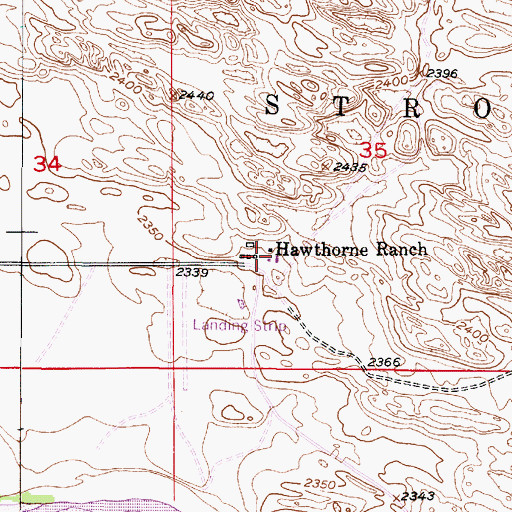 Topographic Map of Hawthorne Ranch, NE