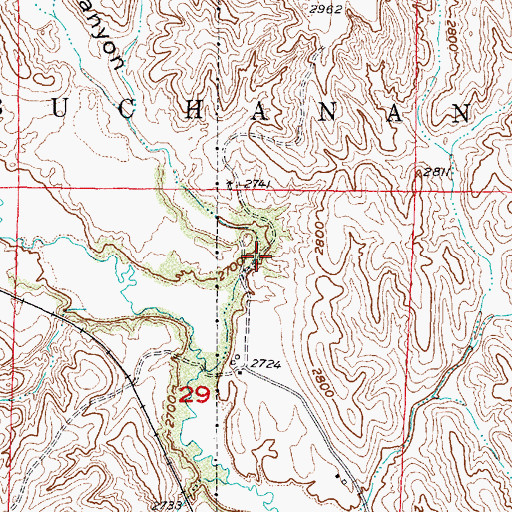 Topographic Map of Hay Canyon, NE