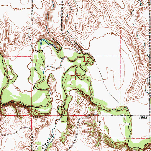 Topographic Map of Hay Creek, SD