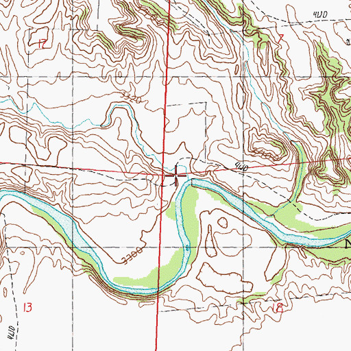 Topographic Map of Hay Creek, NE